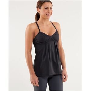 Lululemon Dance Strap Tank Black Top Criss Cross Size 6 Yoga Activewear